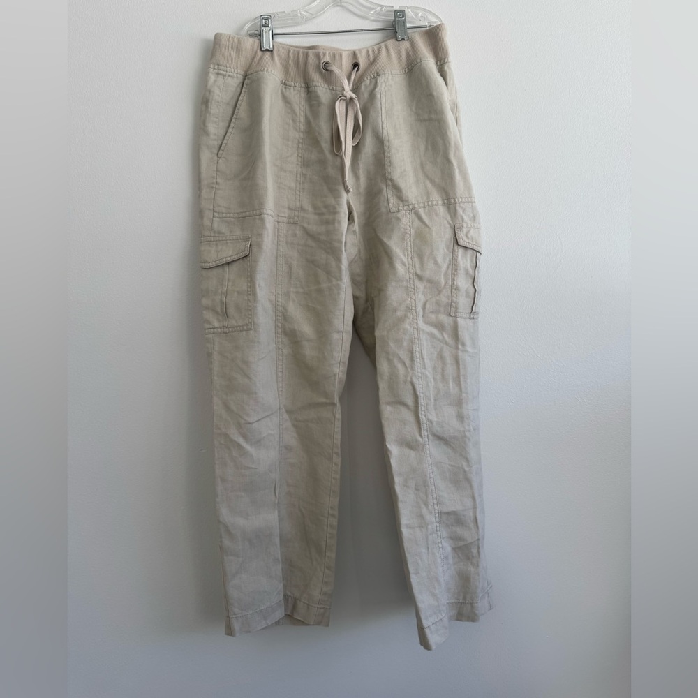 Eileen Fisher Organic Linen Wide Leg Cargo Pant